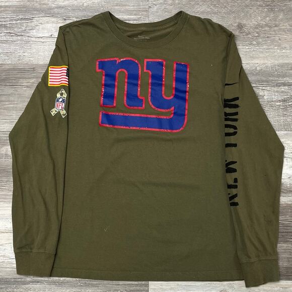 Nike NFL New York Giants American Flag Salute to Service Men L Logo Sleeve Shirt - Picture 1 of 8